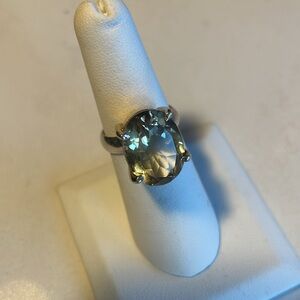Sterling Silver Ring W A Gorgeous Faceted Topaz, Stunning, Sparkle!11.2 grams